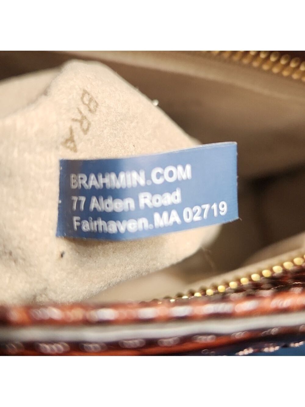 Brahmin Tuscan Tri-texture Carina Black Brown Leather Shoulder Bag - Picture 14 of 15